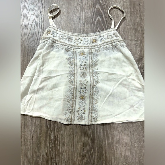 Shyanne Women’s White Smock Flowy Tank Top Size:Small - Picture 1 of 7